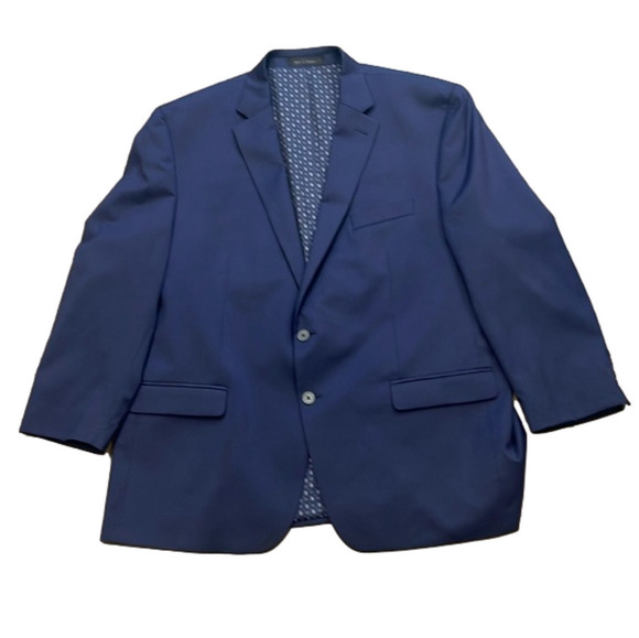 Chaps navy blue lined 50R back vent 2 button blazer - Picture 1 of 9